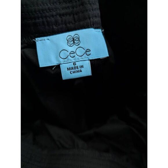 CeCe black tie-waist cotton blend skirt size 6 - Picture 5 of 8